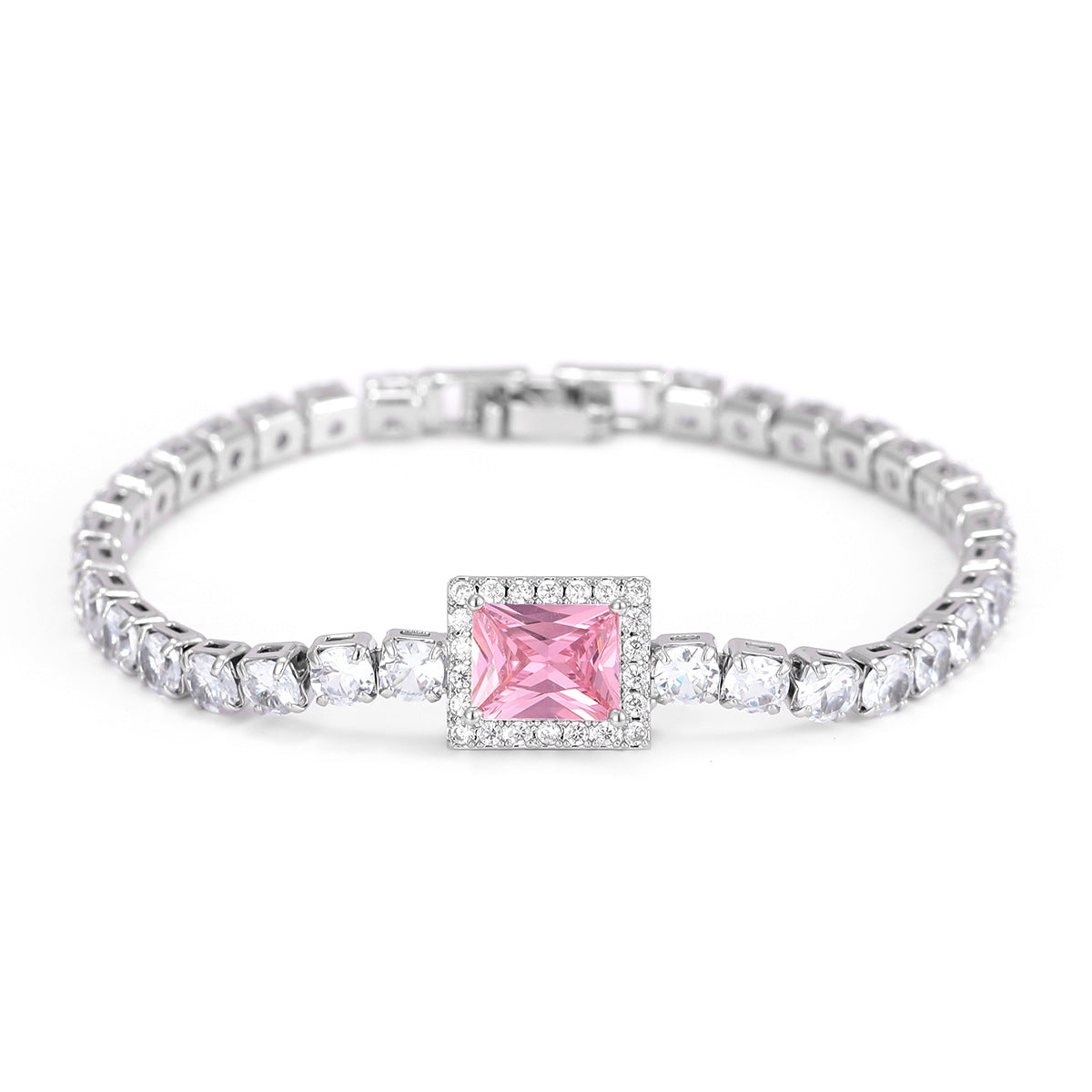Geometric Emerald-Cut Tennis Bracelet