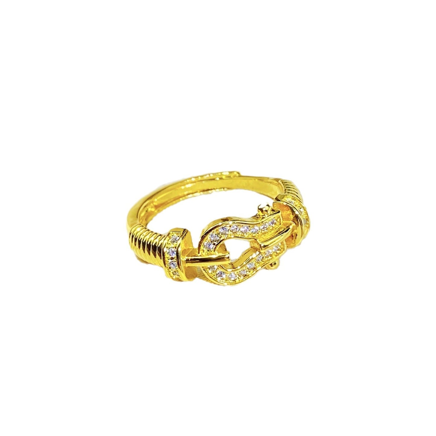 AURENA® PAVÉ HORSEBIT TWISTED RING