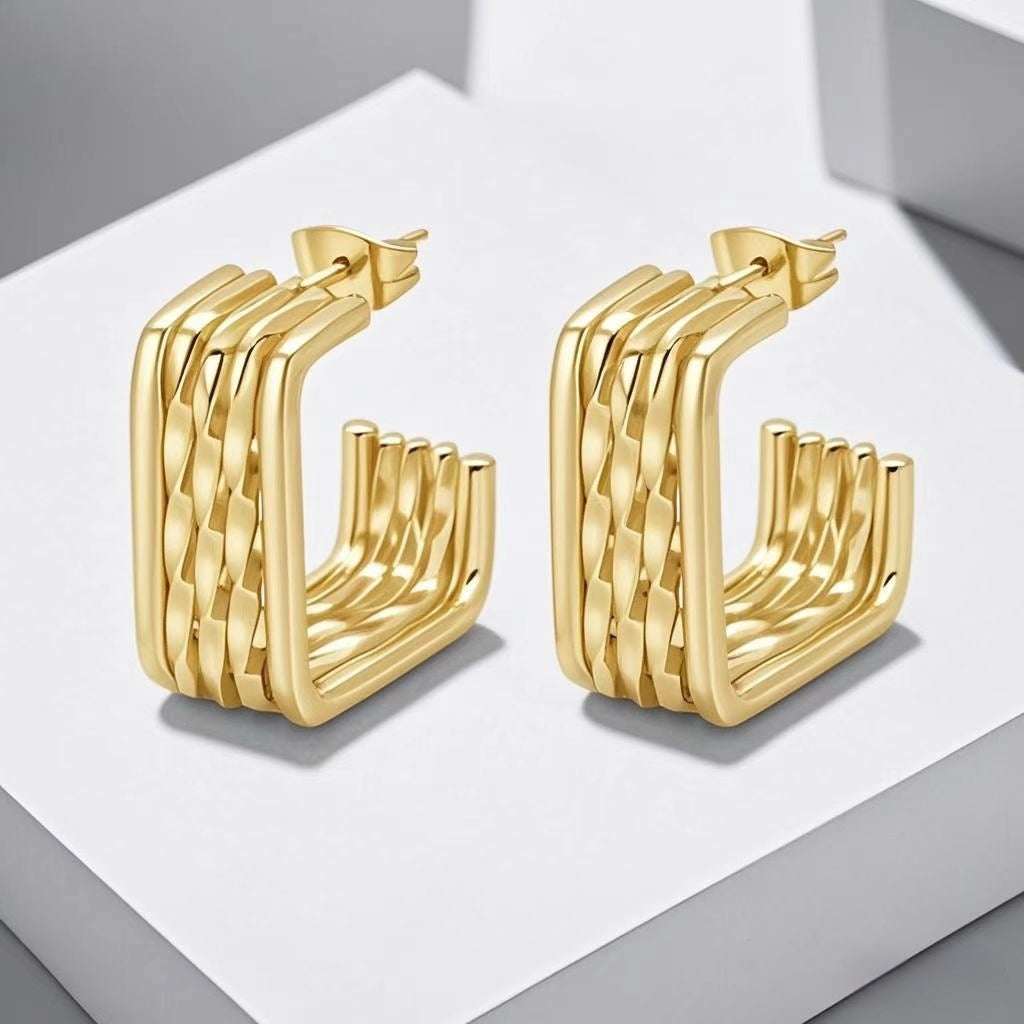 AURENA® SCULPTED HOOP EARRINGS