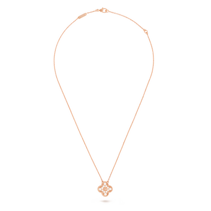 CLOVER DIAMOND NECKLACE | ROSE GOLD