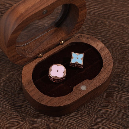 Chic AB-Style Monogram Rose Gold Earrings