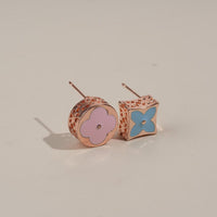 Chic AB-Style Clover Enamel Studs