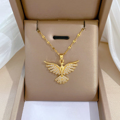Layered Sunburst & Cross Pendant Necklace