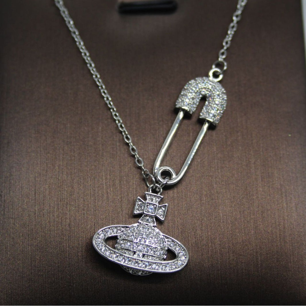 Celestial Orb Saturn Pendant Necklace