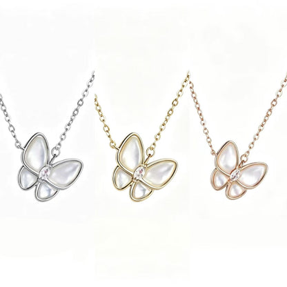 Iridescent Butterfly Shell Necklace