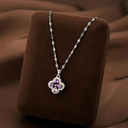 Clover Sparkle Pendant Necklace