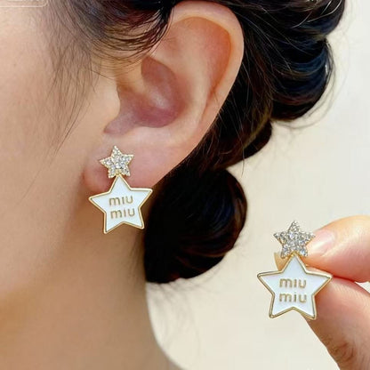 Chic Retro Star Letter Earrings
