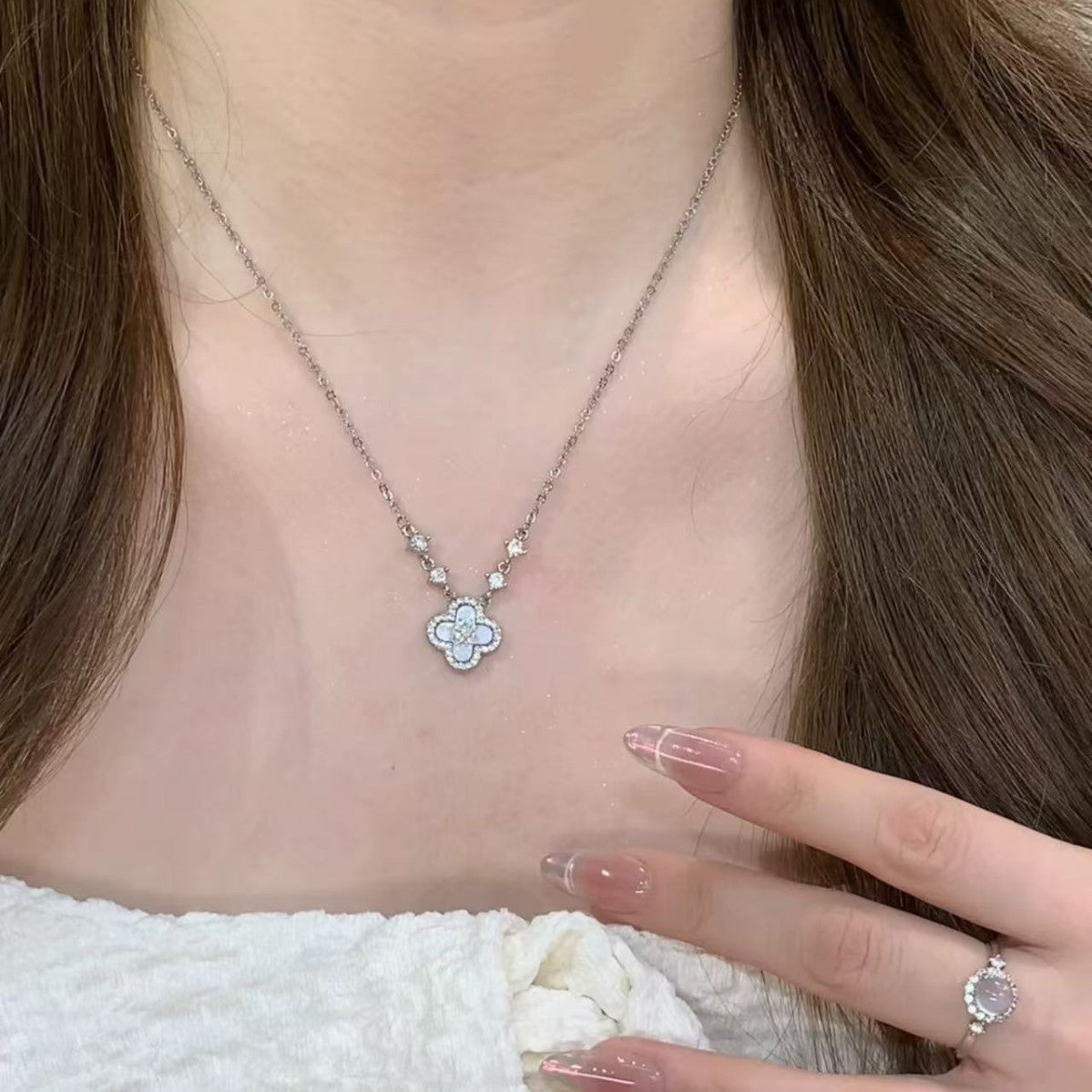 Crimson Clover Pavé Necklace