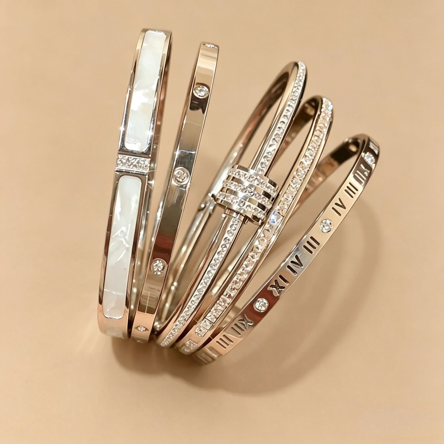 Ten-Gem Pavé Titanium Bangle