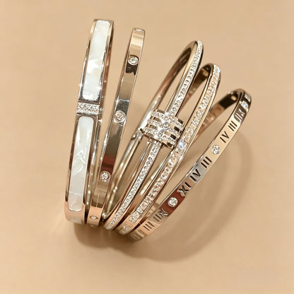 Ten-Gem Pavé Titanium Bangle