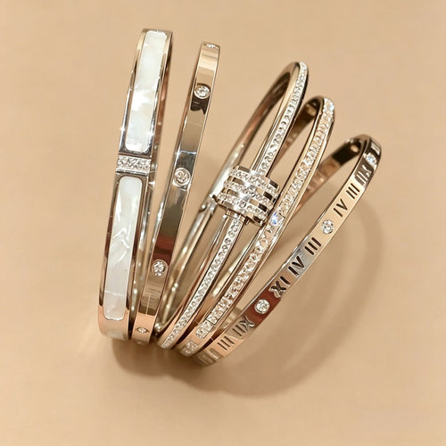 Ten-Gem Pavé Titanium Bangle