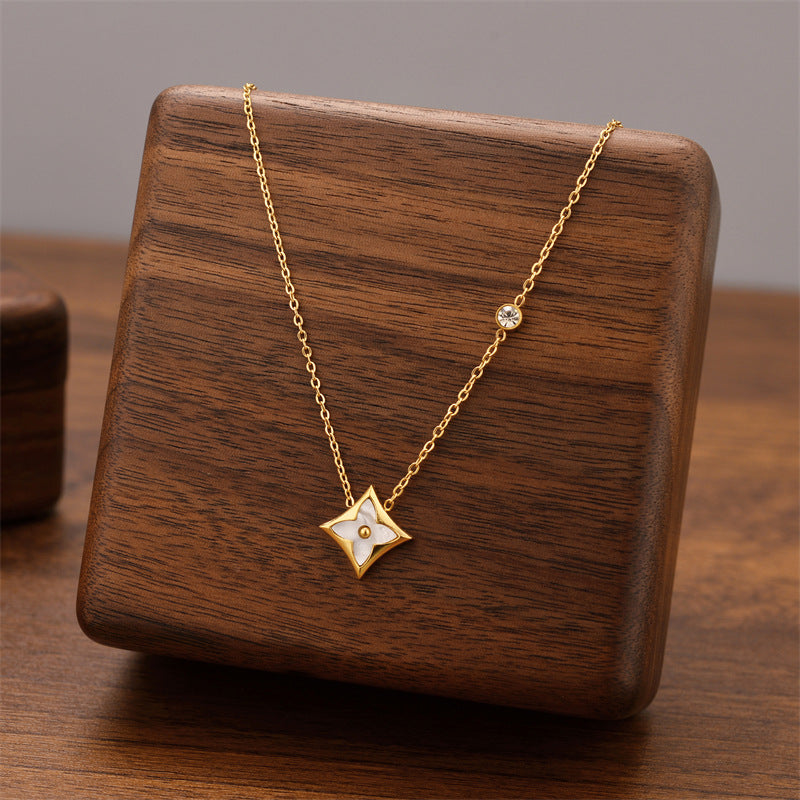 Geometrical Shell Rhombus Pendant