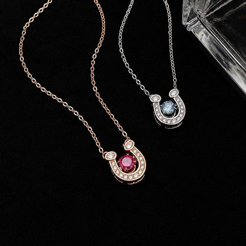 Pavé Horseshoe Charm Necklace