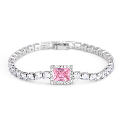 Geometric Emerald-Cut Tennis Bracelet