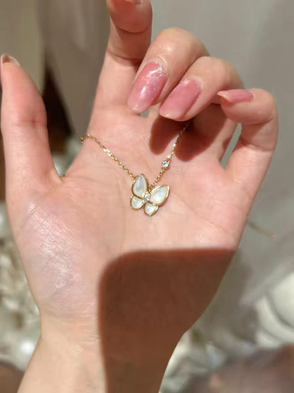 Iridescent Butterfly Shell Necklace