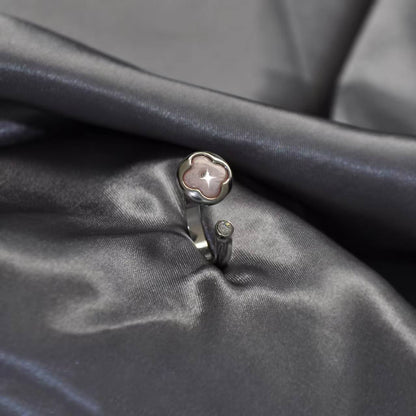 Vintage Monogram Mother of Pearl Disc Ring