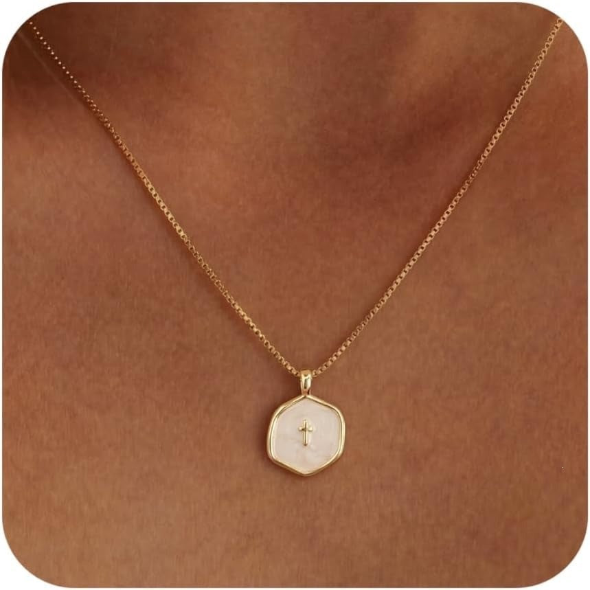 Minimalist Pavé Cross Pendant Necklace
