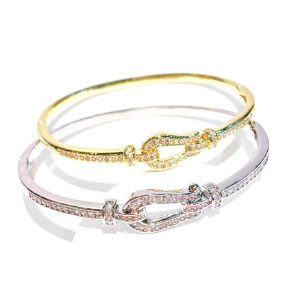 Horseshoe Buckle Pavé Bangle