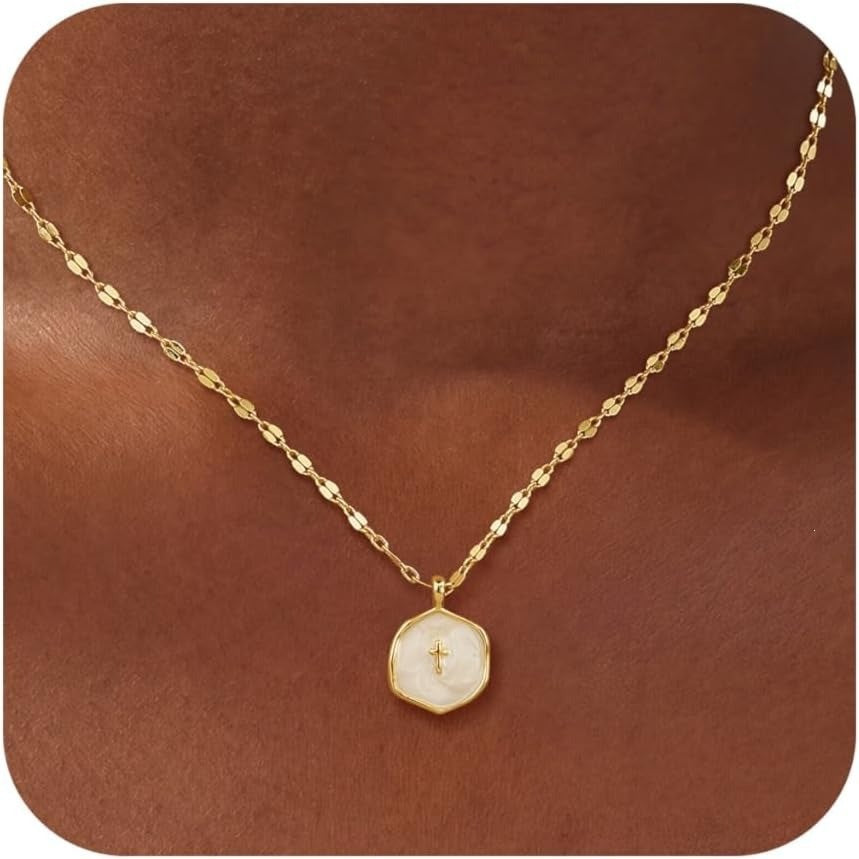 Minimalist Pavé Cross Pendant Necklace