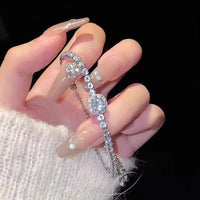 Clear Zircon Slider Bracelet (Silver)