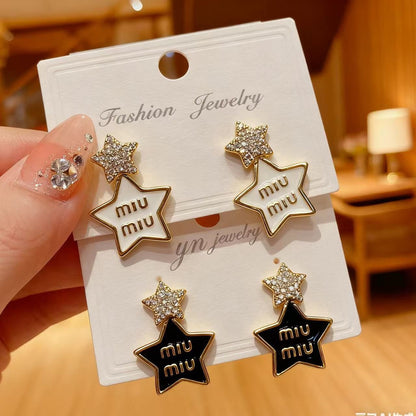 Chic Retro Star Letter Earrings