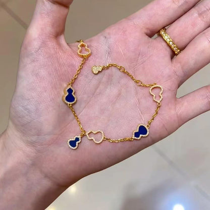 Vintage Cobalt Gourd Crystal Bracelet
