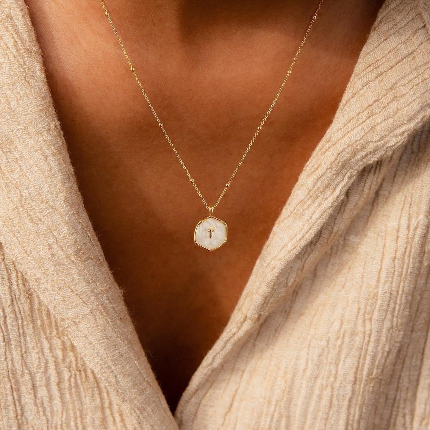 Minimalist Pavé Cross Pendant Necklace