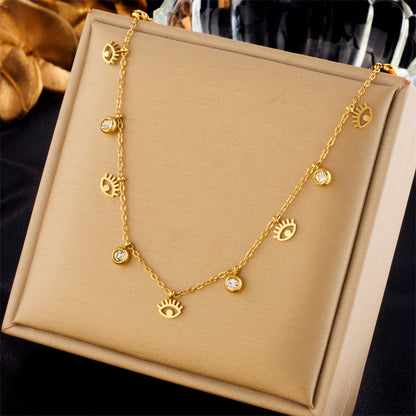 Layered Sunburst & Cross Pendant Necklace