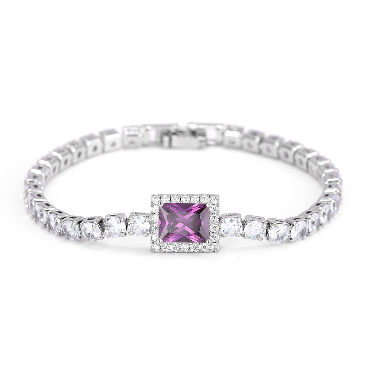 Geometric Emerald-Cut Tennis Bracelet