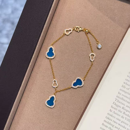 Vintage Cobalt Gourd Crystal Bracelet