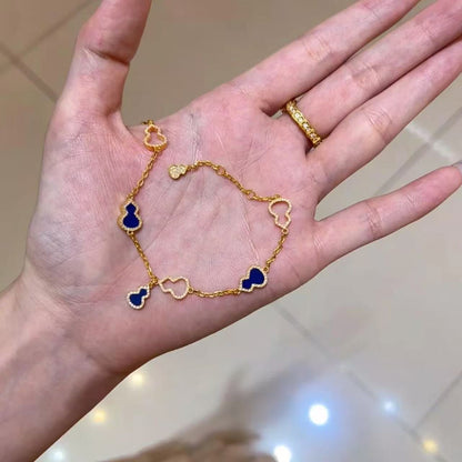 Vintage Cobalt Gourd Crystal Bracelet