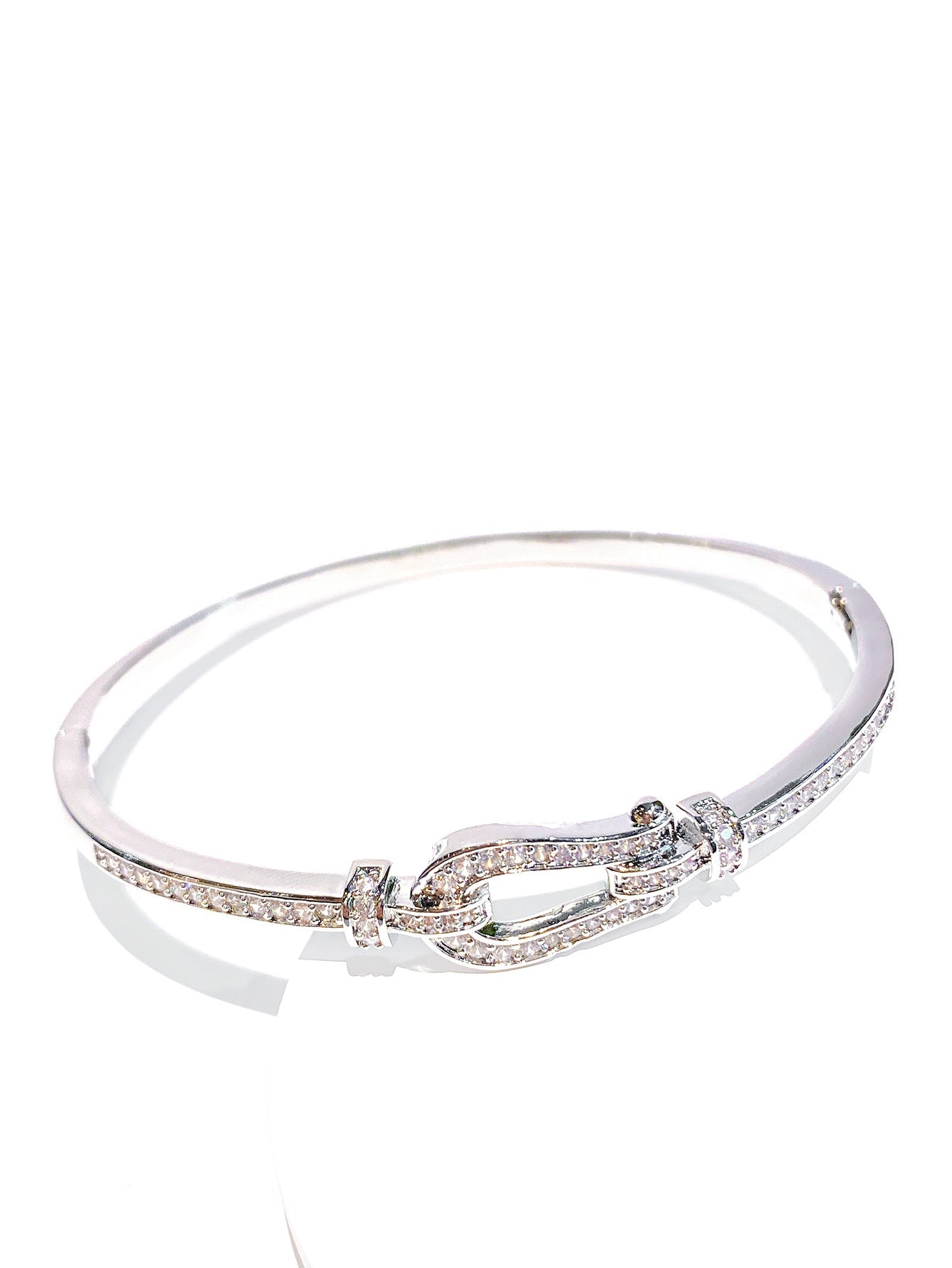 Horseshoe Buckle Pavé Bangle