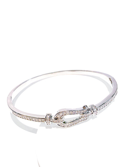 Horseshoe Buckle Pavé Bangle