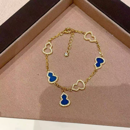 Vintage Cobalt Gourd Crystal Bracelet
