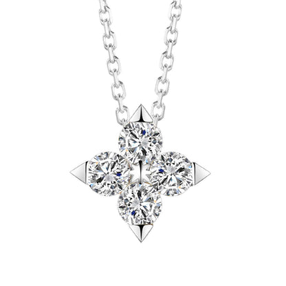 Minimalist Japanese Pavé Clover Necklace