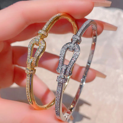 Horseshoe Buckle Pavé Bangle
