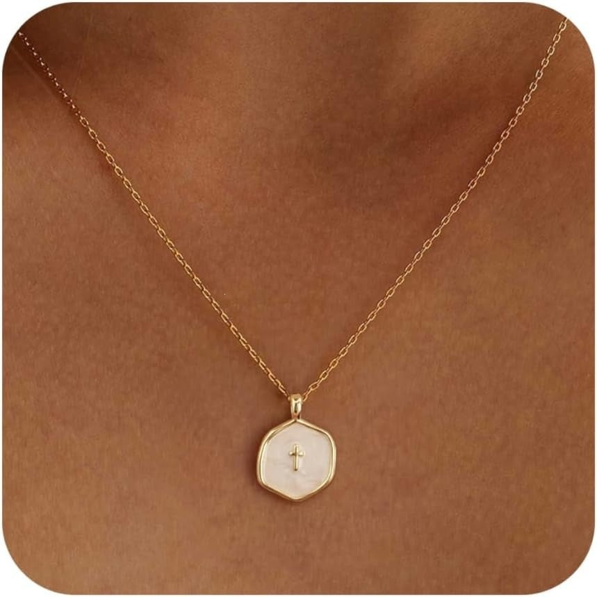 Minimalist Pavé Cross Pendant Necklace