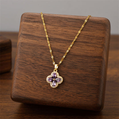Clover Sparkle Pendant Necklace