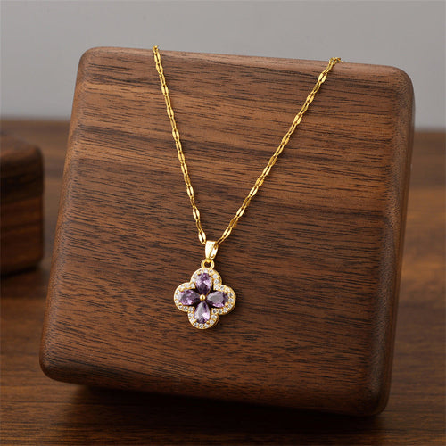Clover Sparkle Pendant Necklace