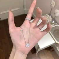 Clear Pavé Clover Necklace