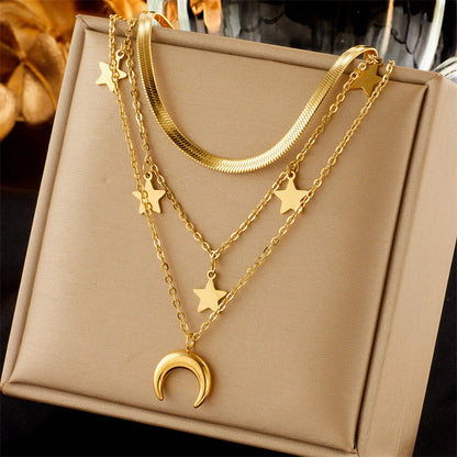 Layered Sunburst & Cross Pendant Necklace