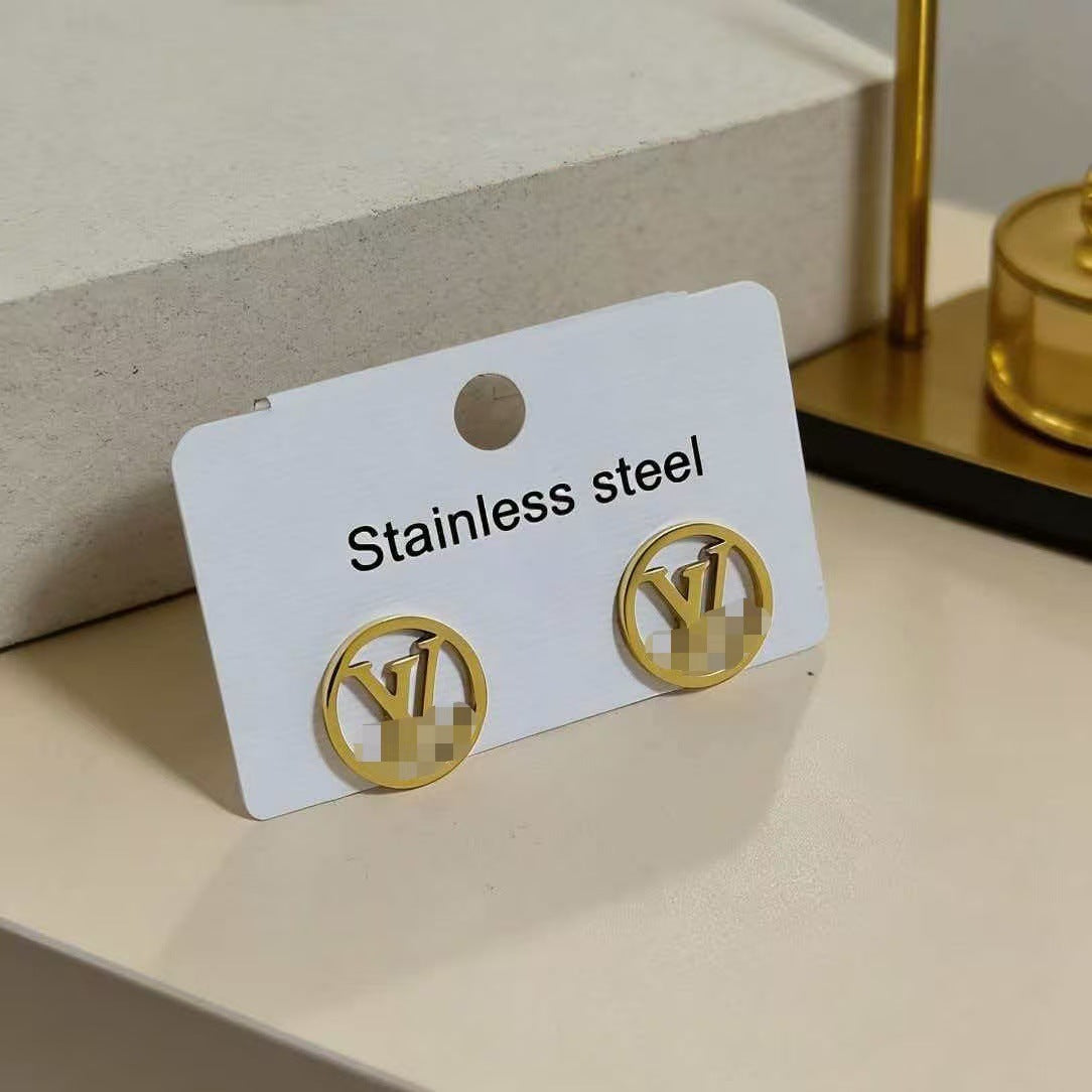 Luxury Monogram Gold Hoop Earrings
