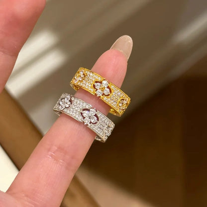 Chic Full Pave Flower Band Ring
