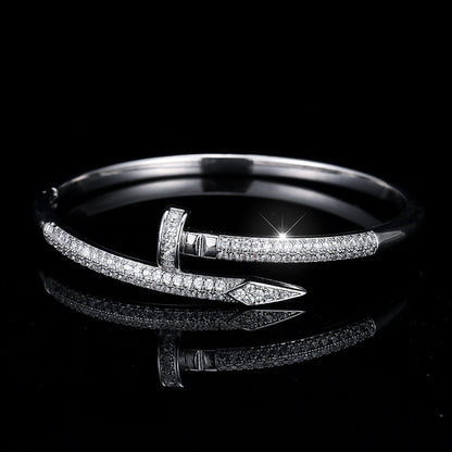 18K Gold Plated Nail Motif Bangle