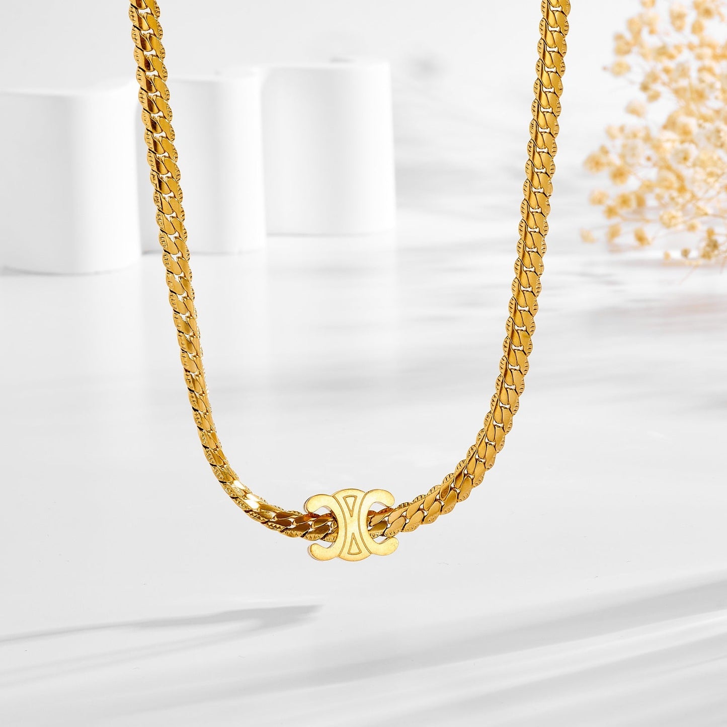 Sleek Snake Chain Collar Necklace