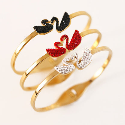 Golden Swan & Clover Bangle