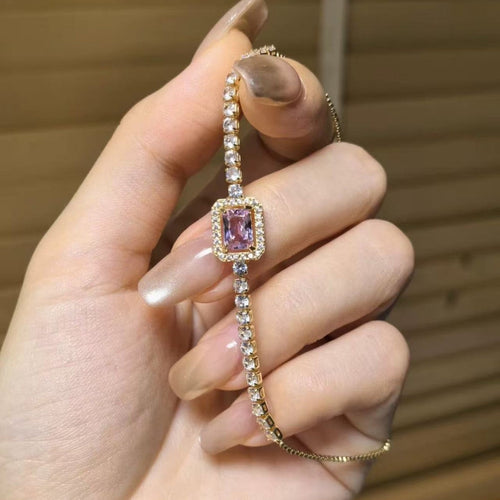 Blush Pink Crystal Drawstring Bracelet