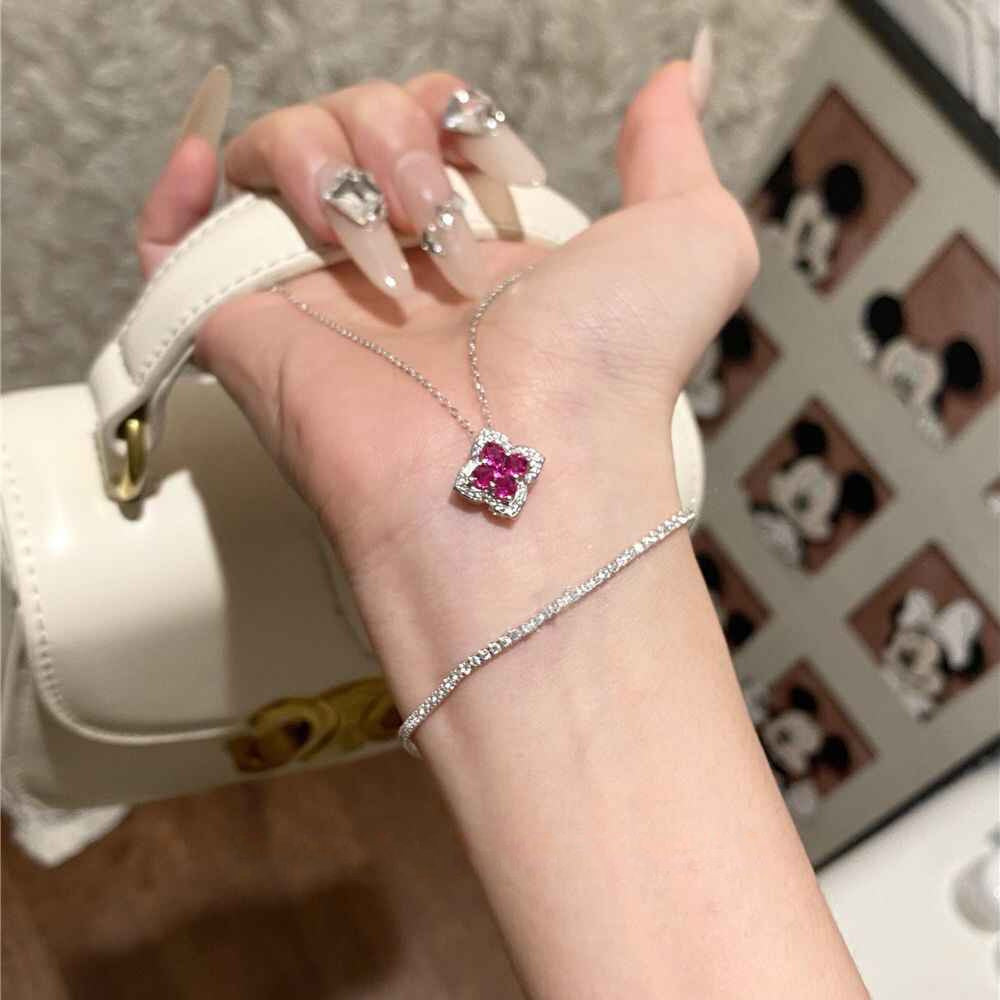 Crimson Clover Pavé Necklace