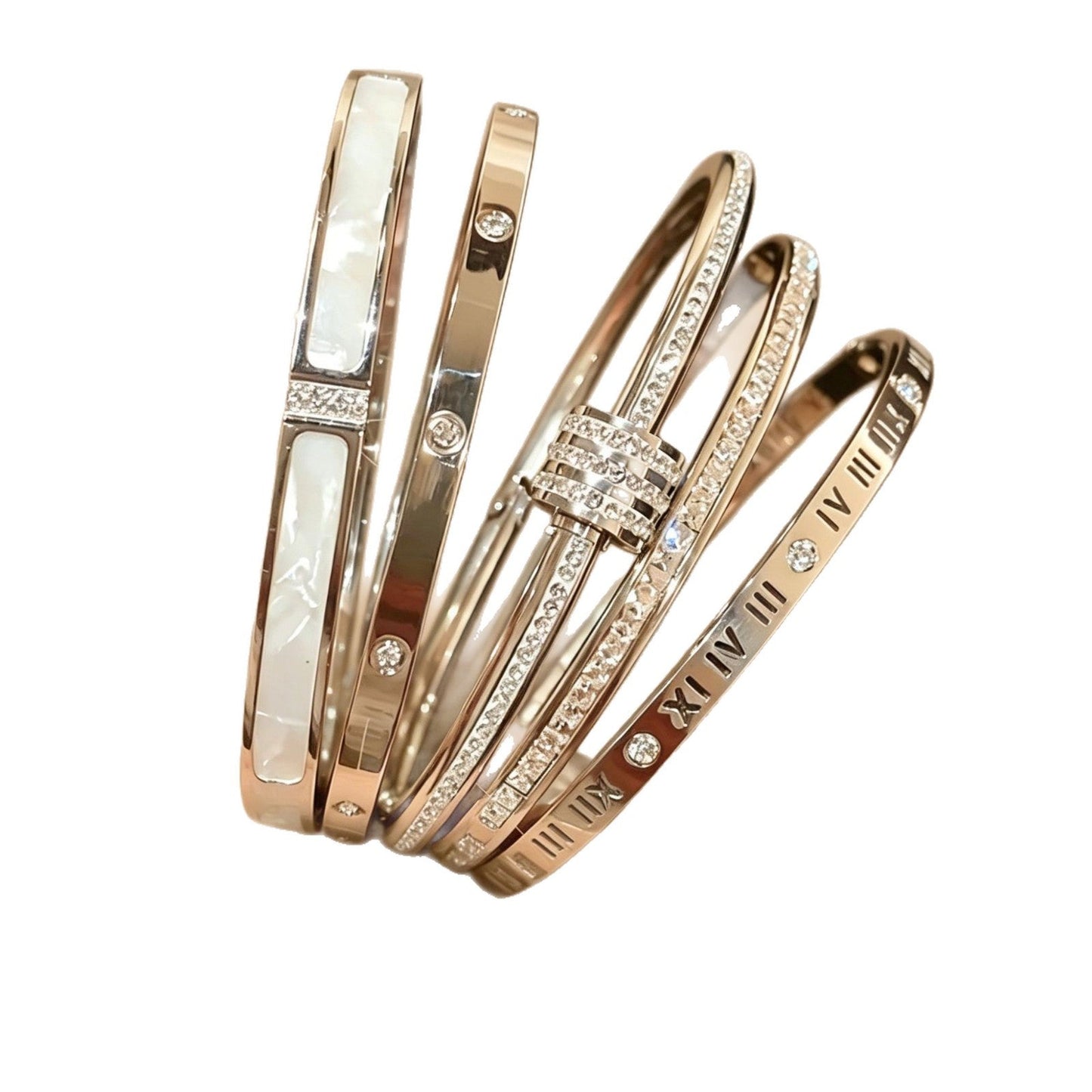 Ten-Gem Pavé Titanium Bangle
