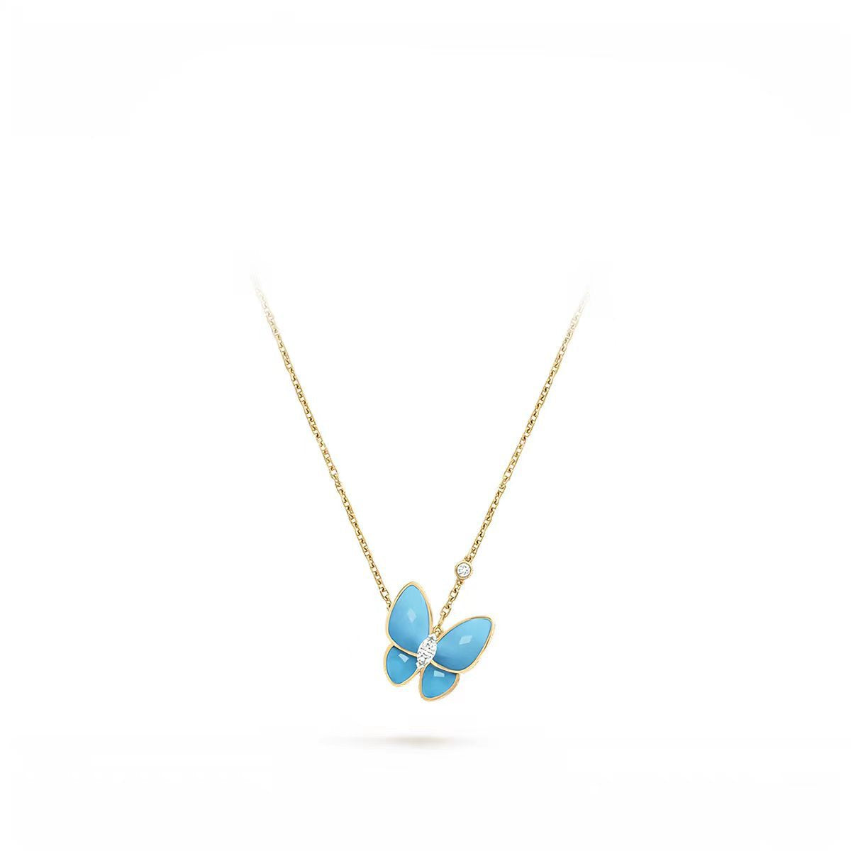 Azure Butterfly Crystal Necklace